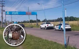 operativo policial sobre la calle Beliera por el hallazgo de la granada